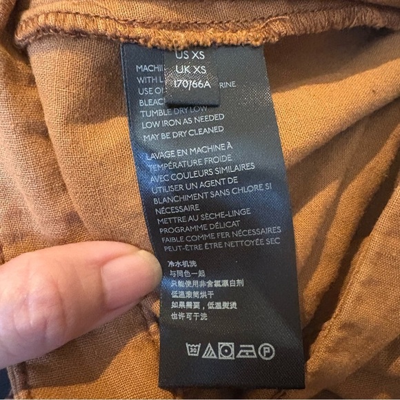 NWT~FREE PEOPLE Women Light Brown Linen Blend Ruffle Wrap Skirt Size XS - Picture 7 of 8